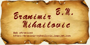 Branimir Mihailović vizit kartica